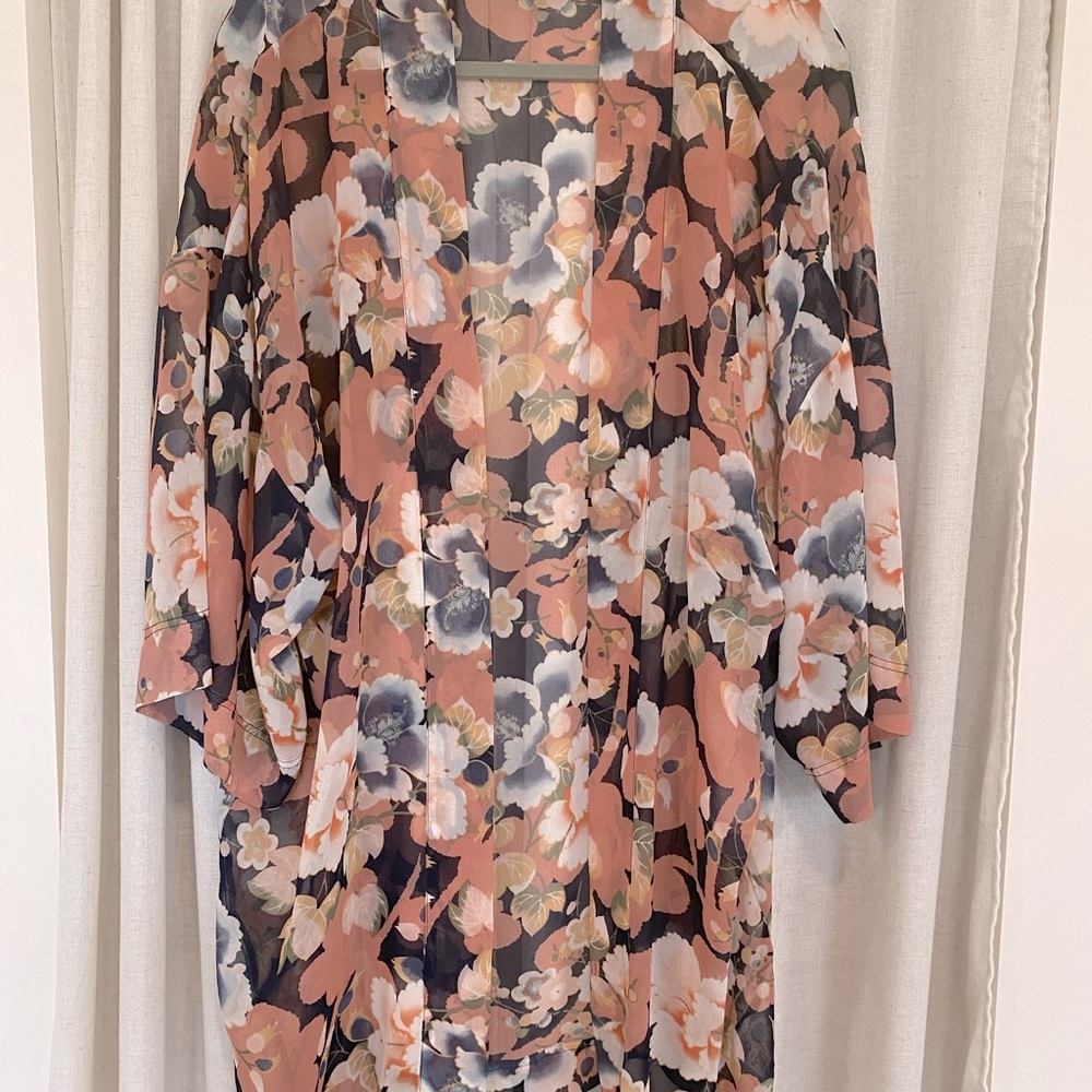 Ann Taylor sheer floral cardigan